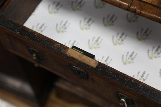 An 18th century walnut and featherbanded chest, W.3ft 3in.